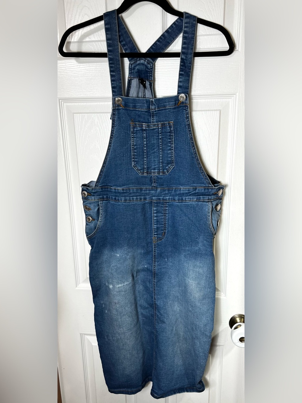 Denim Dress Midi Dress Denim Overall Dress Skirtall Y2K Distressed Size L